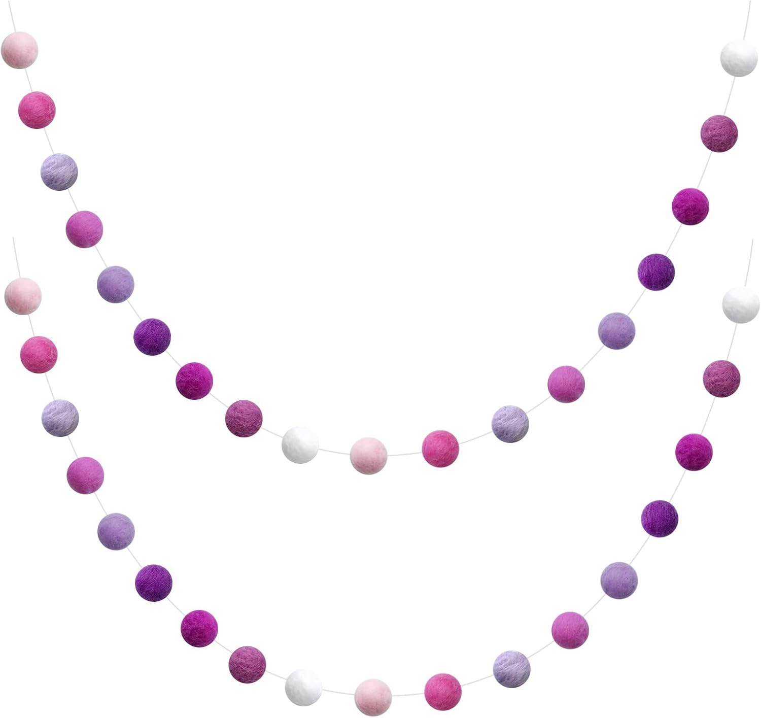 Felt Ball Garland Misscrafts 9.8 Feet 100% Wool Roving Pom Pom Garland 20mm Colorful for Baby Shower Grand Opening Party Festivals Room Decorations