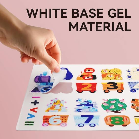 Dotimo 25 PCS Removable Reusable Animal Window Stickers for Toddlers 1-3 - Learn Numbers 1-10 & Math Symbols, Safe & Mess-Free Learning Decor for Home, School, Travel