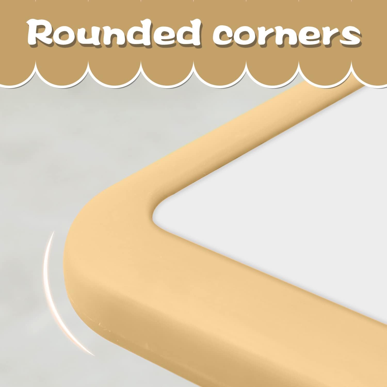 Children's Table and Chair Set Suitable for Boys and Girls Age 2-12 Height Adjustable Table top Can be Painted with 6 Seats Suitable for Family Learning Daily use (Wood Color)