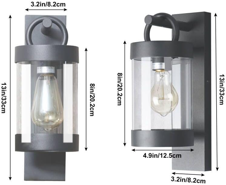 Dusk to Dawn Outdoor Lighting Wall Sconce,Modern Exterior Porch Light Fixture Aluminum with E26 Base 14In for House Patio Garage Front Door,Max 28W