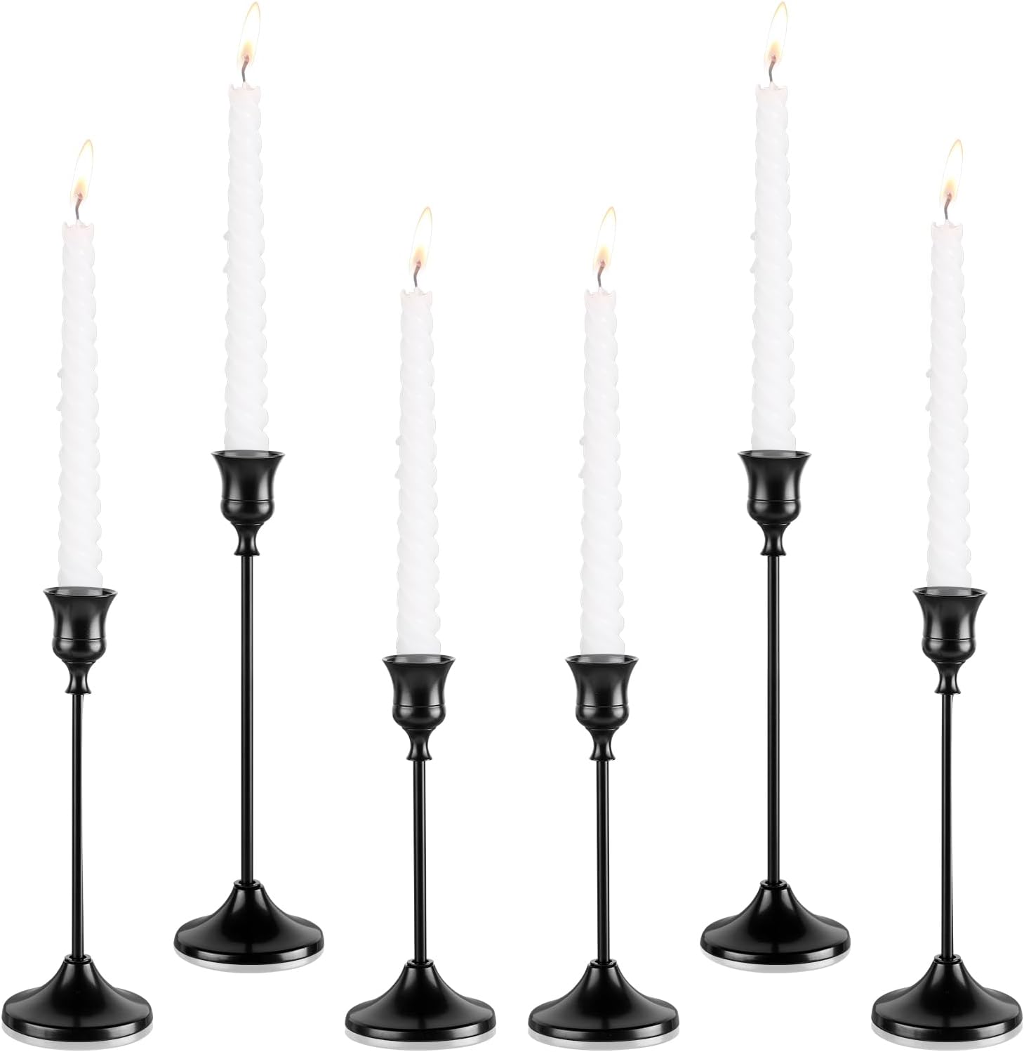 Candlestick Holders, 6PCS Metal Taper Candle Holder, Black Candle Holders for Candlesticks, Candle Holder for Halloween Decorations