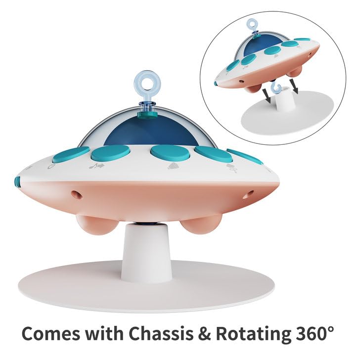 Eners Crib Mobile Music Box, Baby Mobile Spinner with Lights, Rotation, Moon and Star Projection, Crib Toys Attachments for Boys Girls (Music Box Pink)