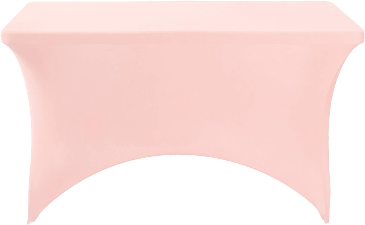 2Pack Spandex Table Cover for 4FT or 6ft or 9ft Table Universal Fitted Stretch Tablecloth for Party, Banquet, Wedding and Events-Blush Pink
