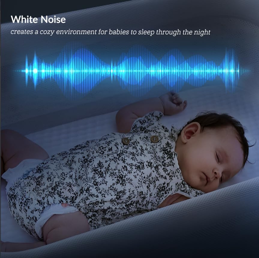 Rocking Bassinet for Baby 3 Speeds Electric Bedside Sleeper with White Noise, Automatic Bedside Crib for Newborn, Brownish-Yellow