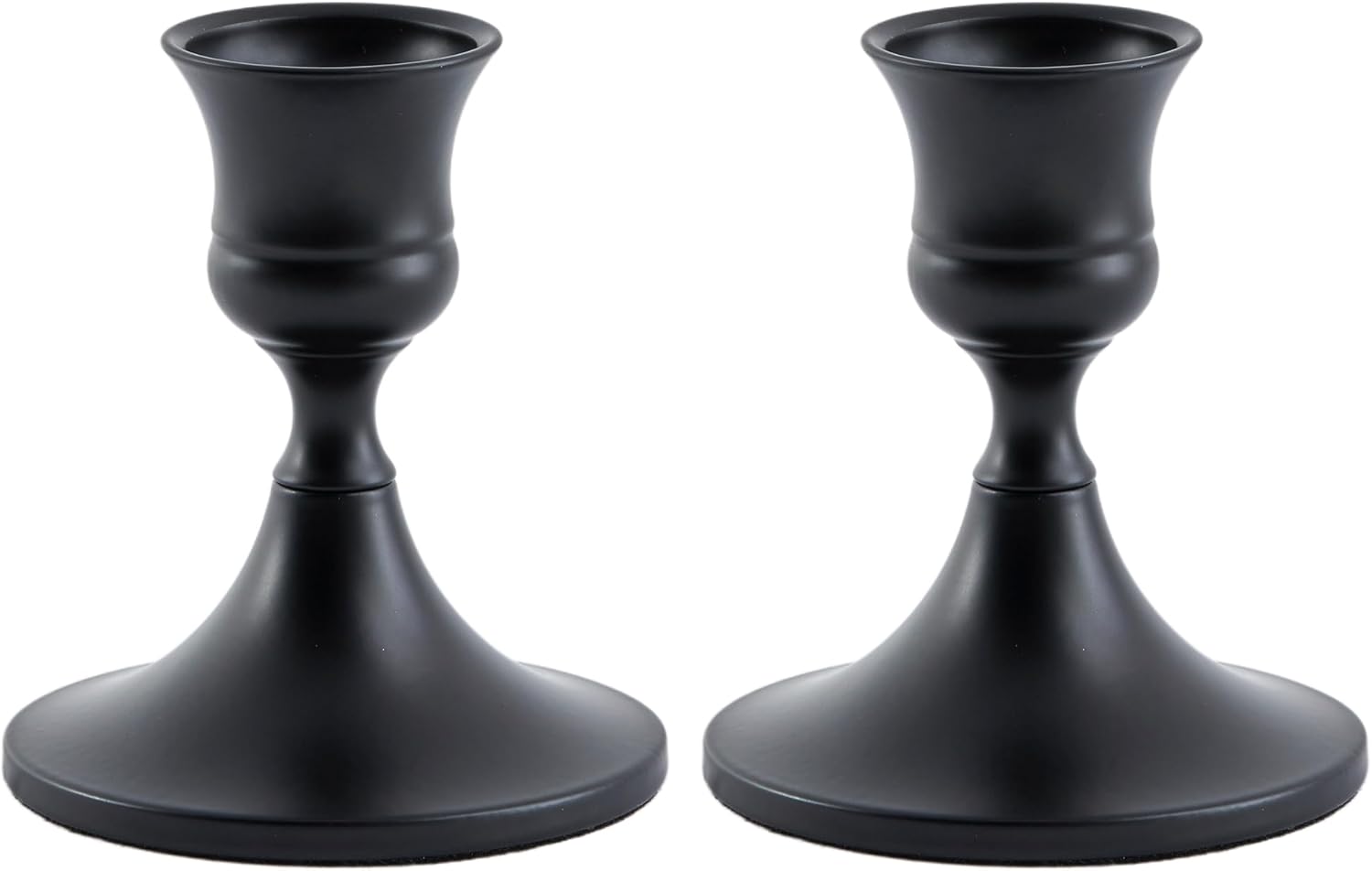Black Taper Candle Holder, Candlestick Holders, Vintage Metal for Table Centerpieces Wedding Decor (Matte Black, 2 Pcs)