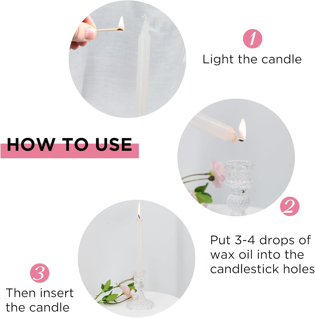 Candlestick Holders Set of 12-4" H Crystal Taper Candle Holders, Thick Glass Candle Stand with Diamond Pattern for Table, Wedding, Party, Church Decoration, Home Decor