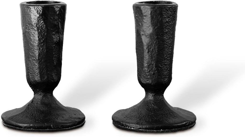 Candle Sticks Holder Decor, Set of 2 Vintage Black Candle Holders, Modern Decorative Tapered Candlestick Holders Centerpiece for Dining Table Centerpiece, Wedding, Party Decor