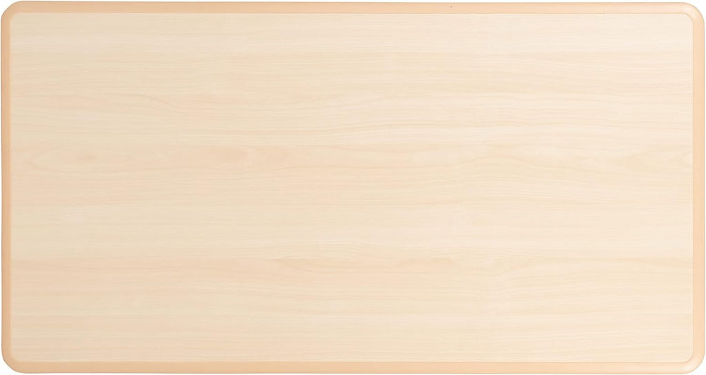 EMMA + OLIVER 23.625" W x 47.25" L Rectangle Natural Plastic Activity Table Set with 6 Chairs