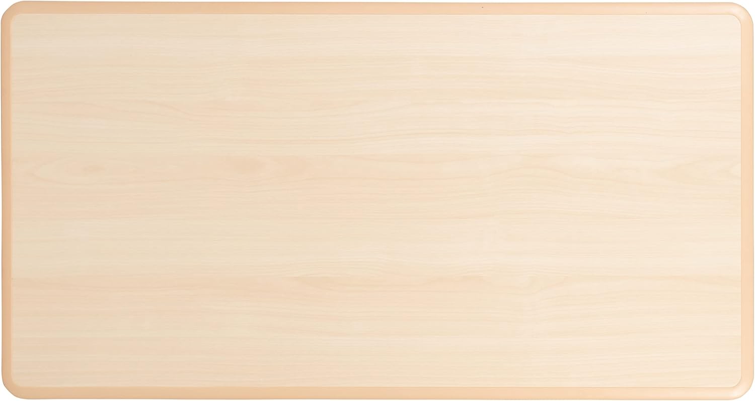 EMMA + OLIVER 23.625" W x 47.25" L Rectangle Natural Plastic Activity Table Set with 6 Chairs