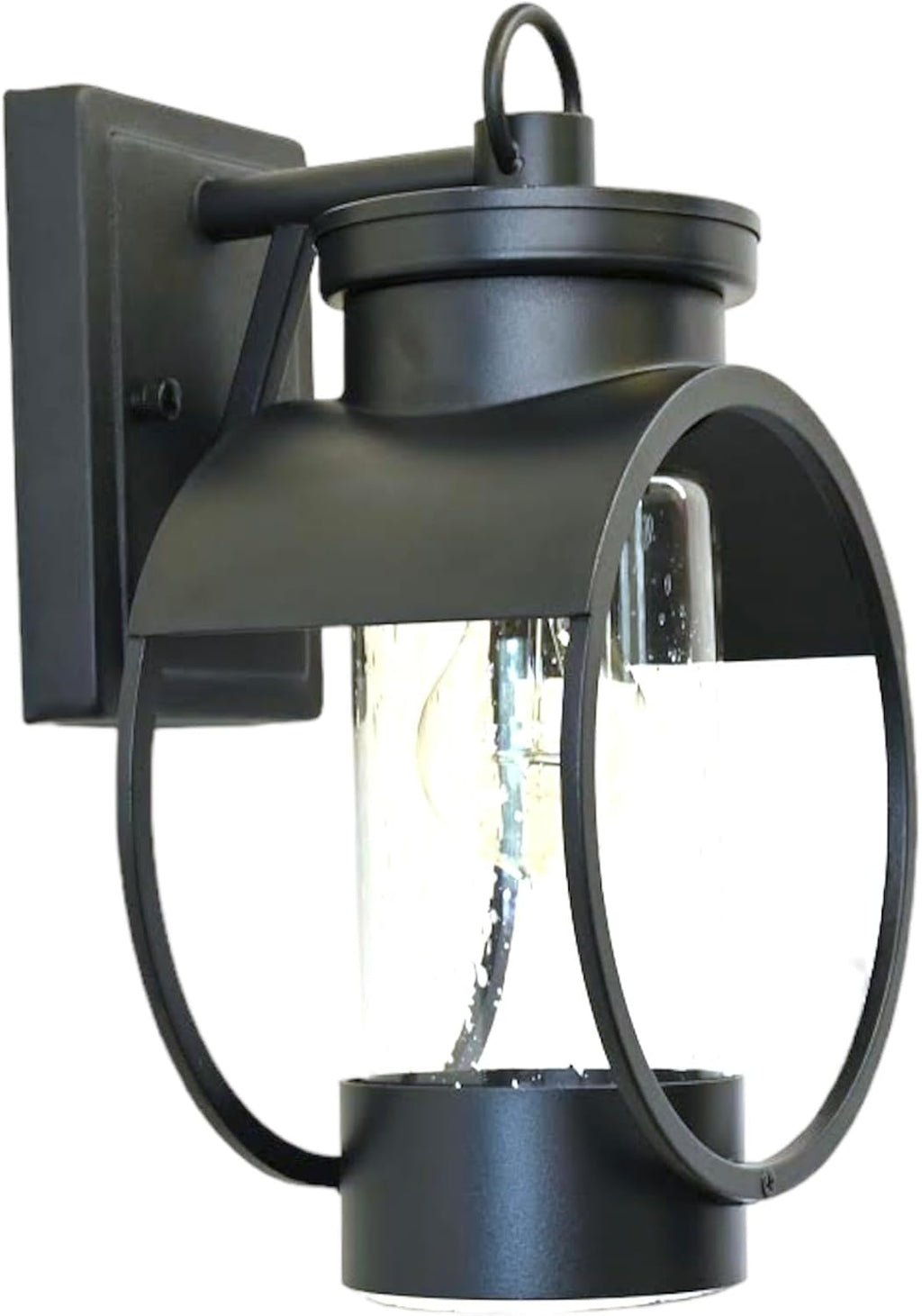 Muskoka Lifestyle Products Black Outdoor Weatherproof Wall Sconce Light Fixture, Rustic Porch Light, Entryway Light, Outdoor Wall Sconce Lantern