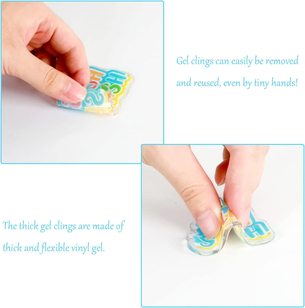 20 PCS Beach Ball Party Thick Gel Clings Summer Pool Window Gel Clings Decals Stickers for Kids Toddlers and Adults Home Airplane Classroom Nursery Summer Beach Holiday Party Supplies Decorations