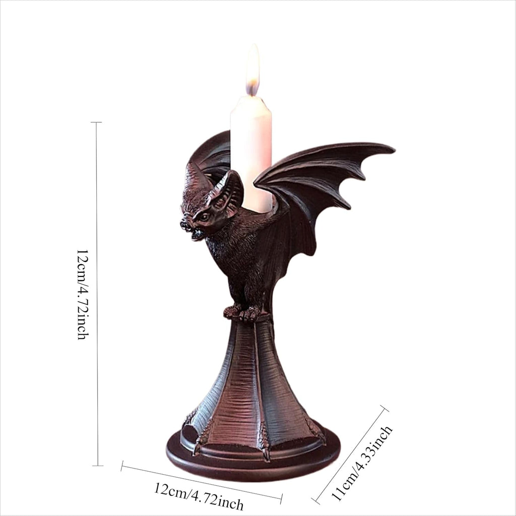 Gothic Candleholder Bat Candle Holder for Halloween, Resin Ornament, Home Desktop Decoration, Christmas Decor, Party Favors