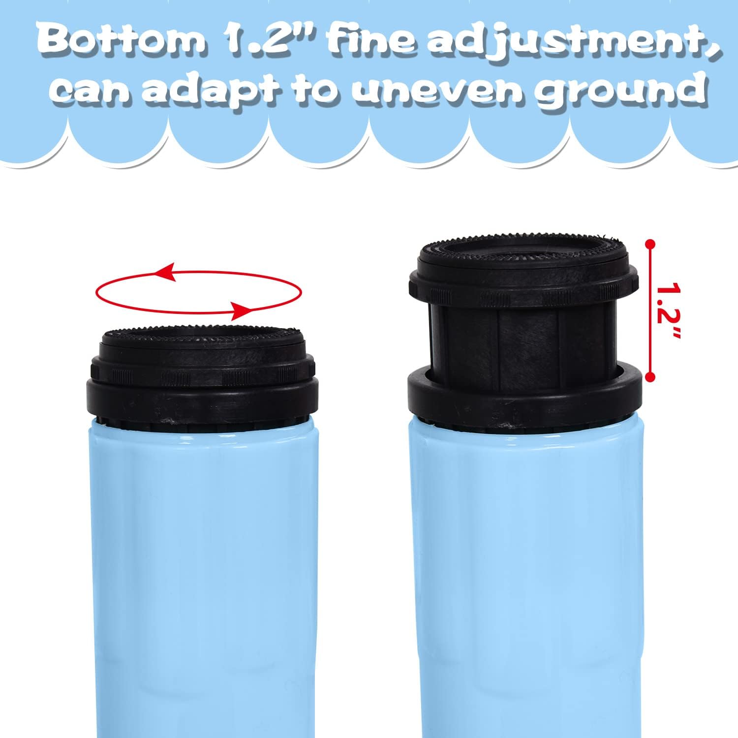 Children's Table and Chair Set Suitable for Boys and Girls Age 2-12 Height Adjustable Table top Can be Painted with 6 Seats Suitable for Family Learning Daily use (Sky blueBlue)