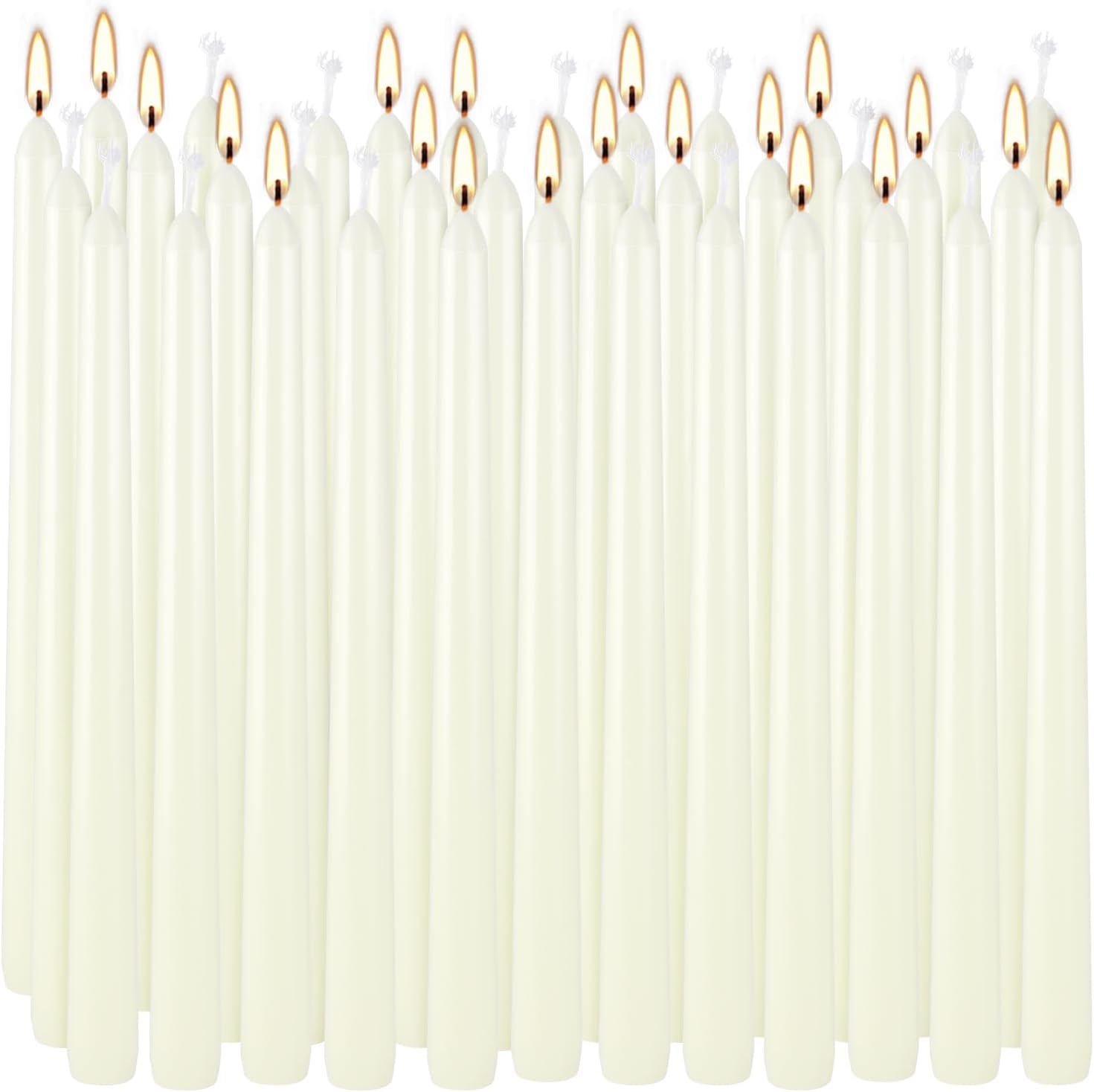 20 Pack Ivory Taper Candles 12 Inch Tall 3/4 Inch Thick Burn 10 Hours