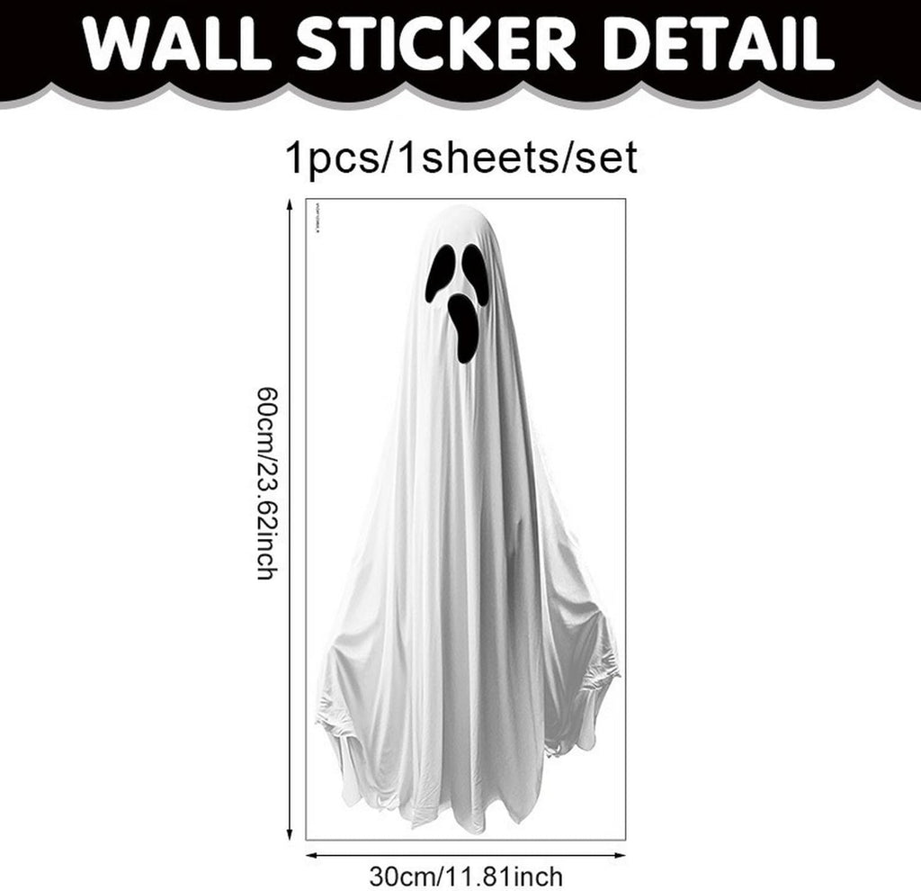 Halloween Ghost Window Clings for Glass 1 Sheets Ghost Window Decals Spooky Window Stickers Reusable Windows Cling for Halloween Fall Party Supplies Home School Office Glass Decorations
