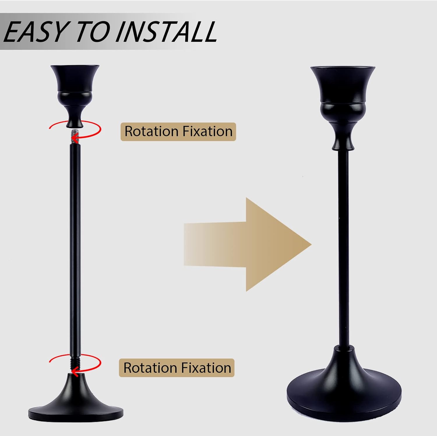 Candlestick Holders,Taper Candle Holder for Candlesticks Black Candelabra Candle Holder Vintage Candle Stick Candle Holders for Fireplace Party Dining Home