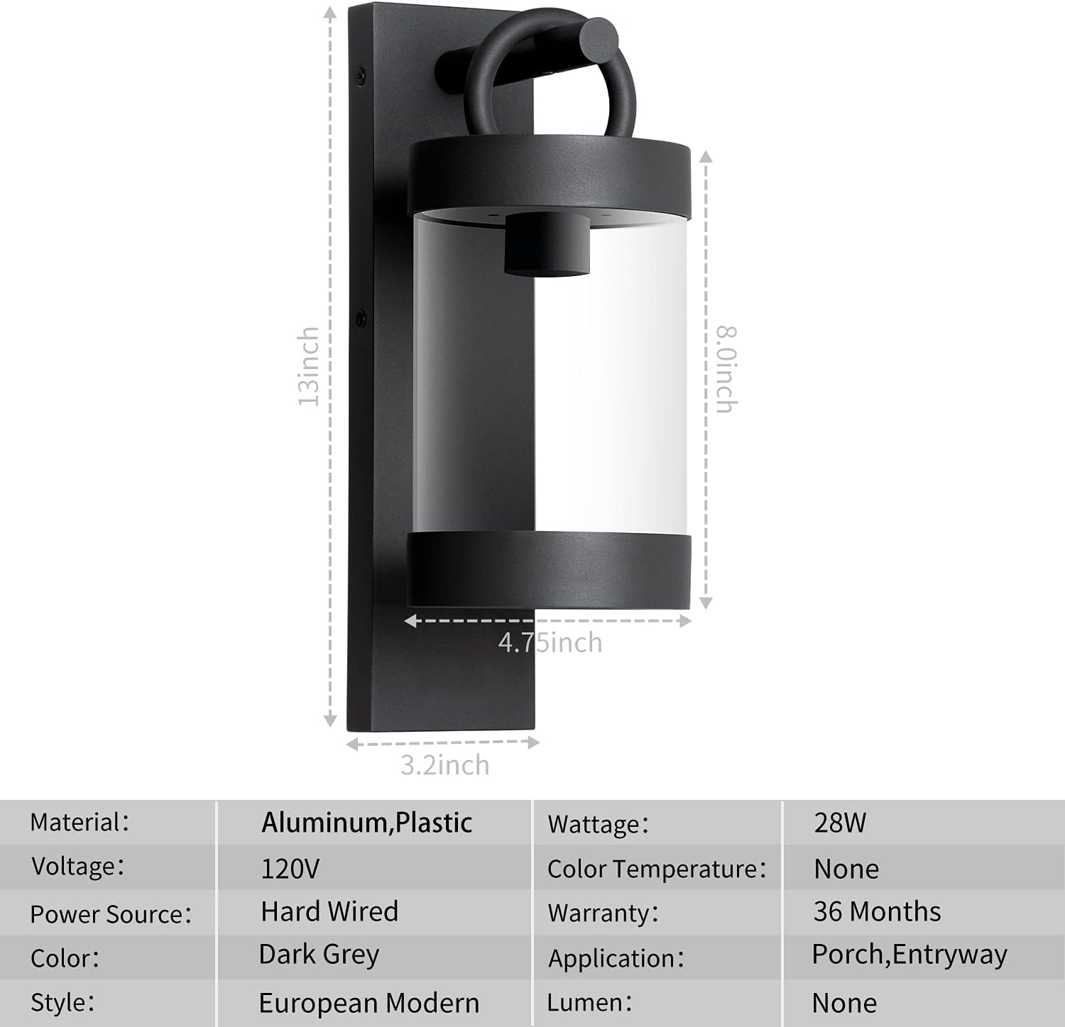 2 Pack Dusk to Dawn Outdoor Wall Lantern for Porch Garage,E26 Base Exterior Light Fixture Wall Mount Lamp Waterproof Sconce,Max 28W