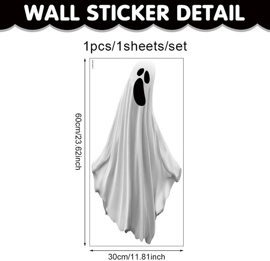 Halloween Window Clings for Glass 1 Sheets Ghost Reusable Window Decals Spooky Window Stickers for Halloween Fall Party Supplies Home School Office Glass Decorations