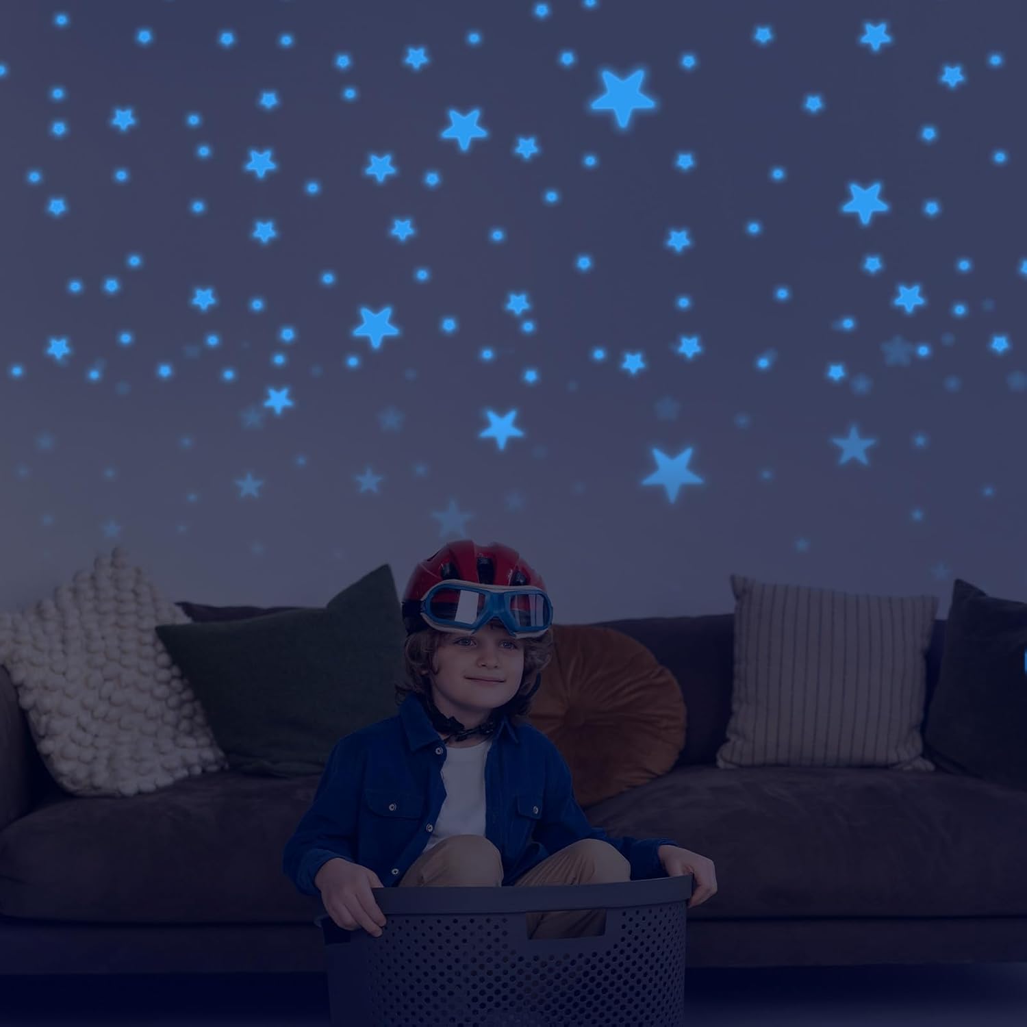 421 Pcs Glow Stars Ceiling Stars, Glow in Dark Space Planet Starry Sky Shining Decoration Perfect Universe Wall Decals for Boys Girls Kid Bedroom Living Room Decor Nursery Christmas Gifts