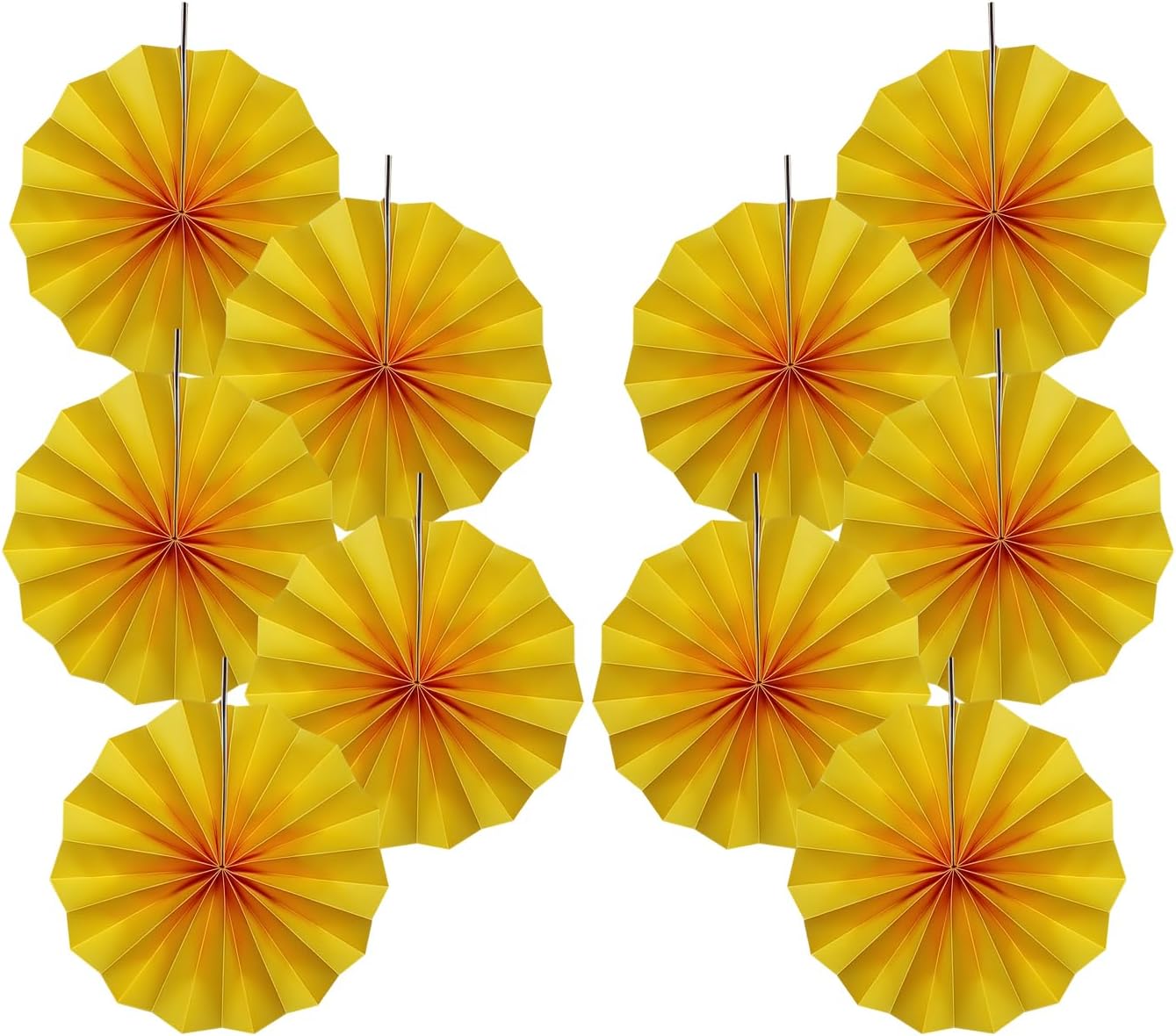 Yellow Birthday Decorations,DIY Yellow Paper Fans Hanging Decoration ,Party Supplies Party Fans 8in, Wedding Graduation Events Accessories 30 Color DIY Set （Yellow）