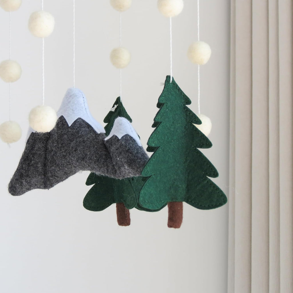 Woodland Mobile for Crib Bear Baby Mobile for Crib Woodland Crib Mobile for Boys Girls Forest Baby Nursery Mobile for Bassinet