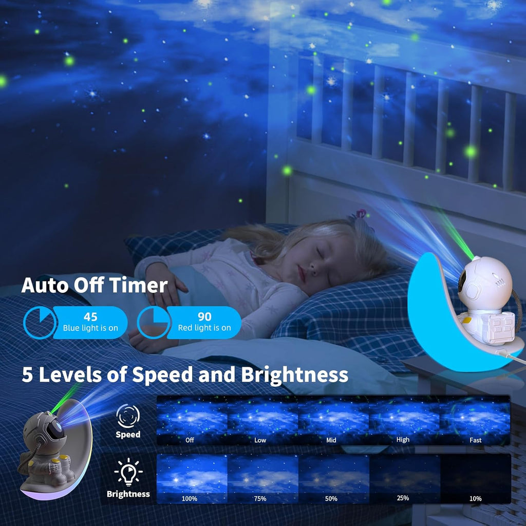 Astronaut Galaxy Projector Moon Night Light, Star Ceiling Projector Galaxy Light with Timer and Remote Starry Nebula LED Lamp, Star Lights for Kids Adults Bedroom Decor, Christmas, Birthday