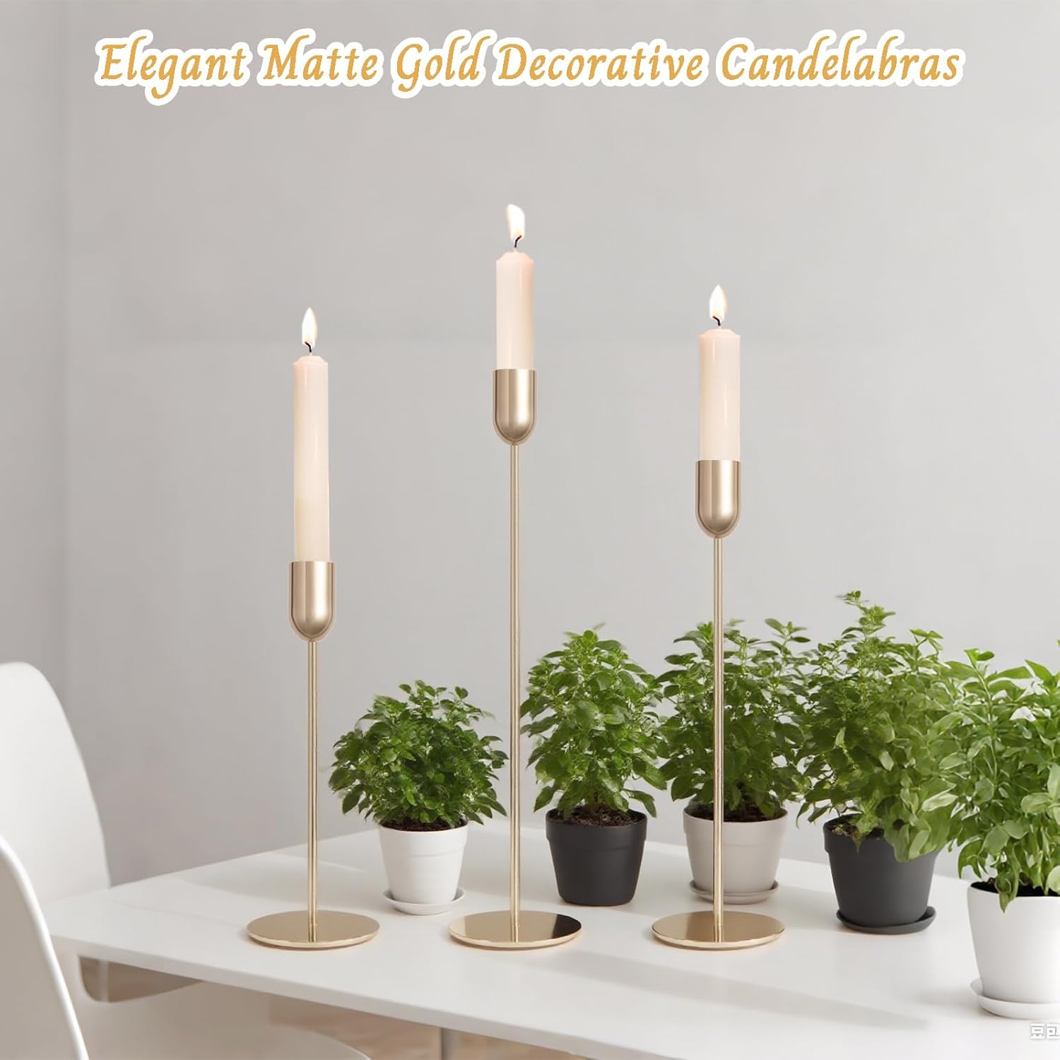 18 PCE Glod Candle Holders Set, Vintage Taper & Pillar Candle Sticks for Wedding, Dining Table, Fireplace Mantel, Elegant Home Decor, Housewarming Gift, Festive Centerpiece