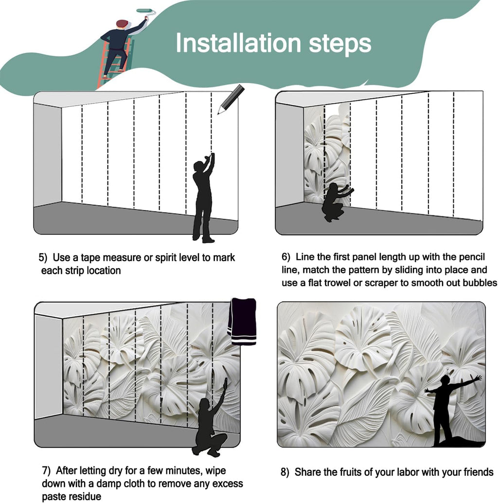 -3D Plant Living Room Wallpaper XT22 S 100" x 65"