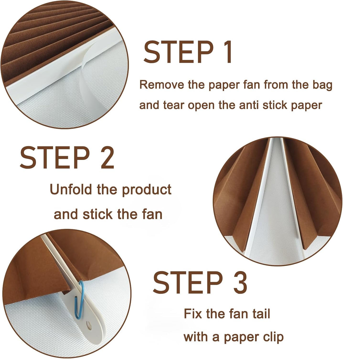 Brown Party Decorations,Brown Wedding Decorations for Party Events Accessories,Brown Birthday Decorations,Boho Party Decoration,Fall Decorations 12in Hanging Paper Fans 30 Color DIY Set(Brown)