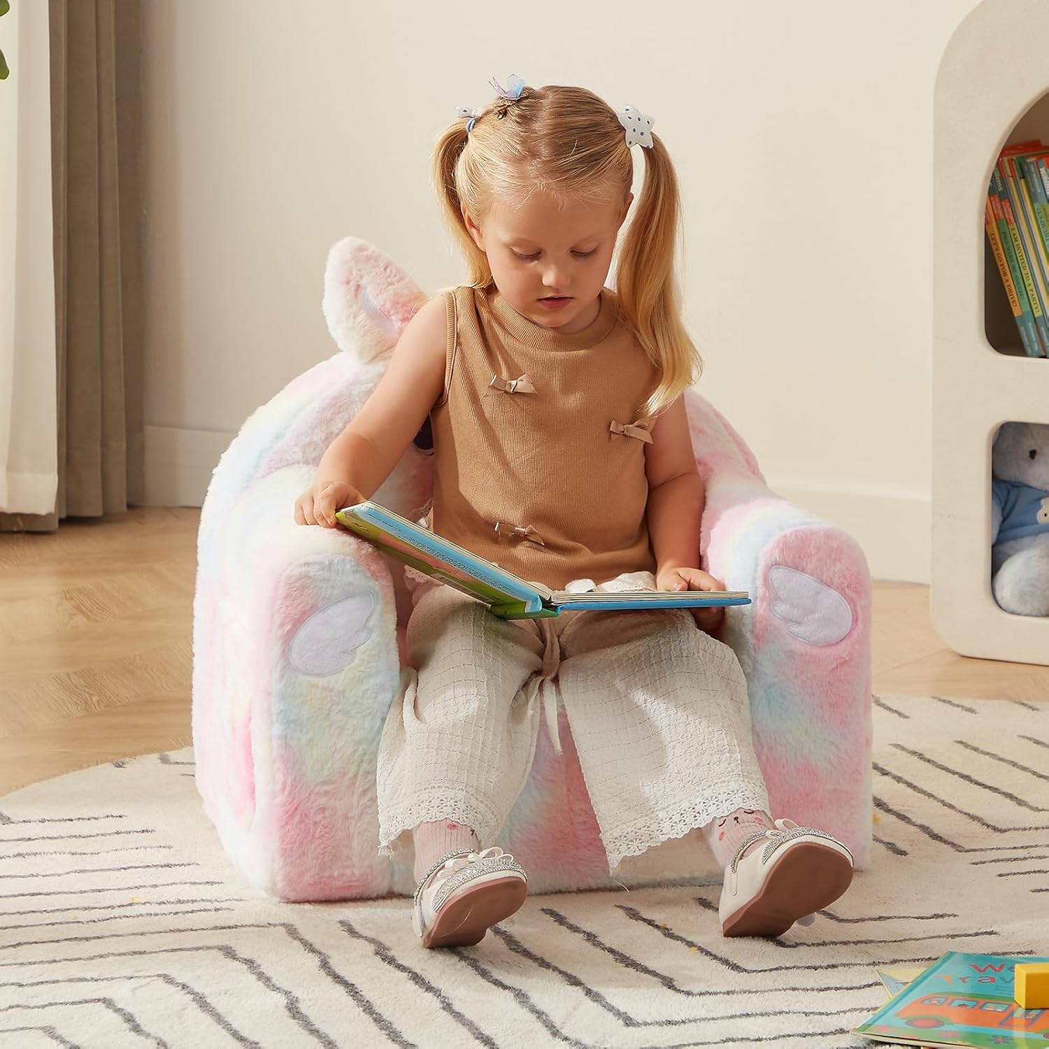 ALIMORDEN Animal Series Kid's Chair, Ultra-Soft Comfy Foam Filled Toddler Sofa Chair, Cute Animal-Shaped Design Toddler Couch, Lightweight Birthday for Baby Boys & Girls (Unicorn)