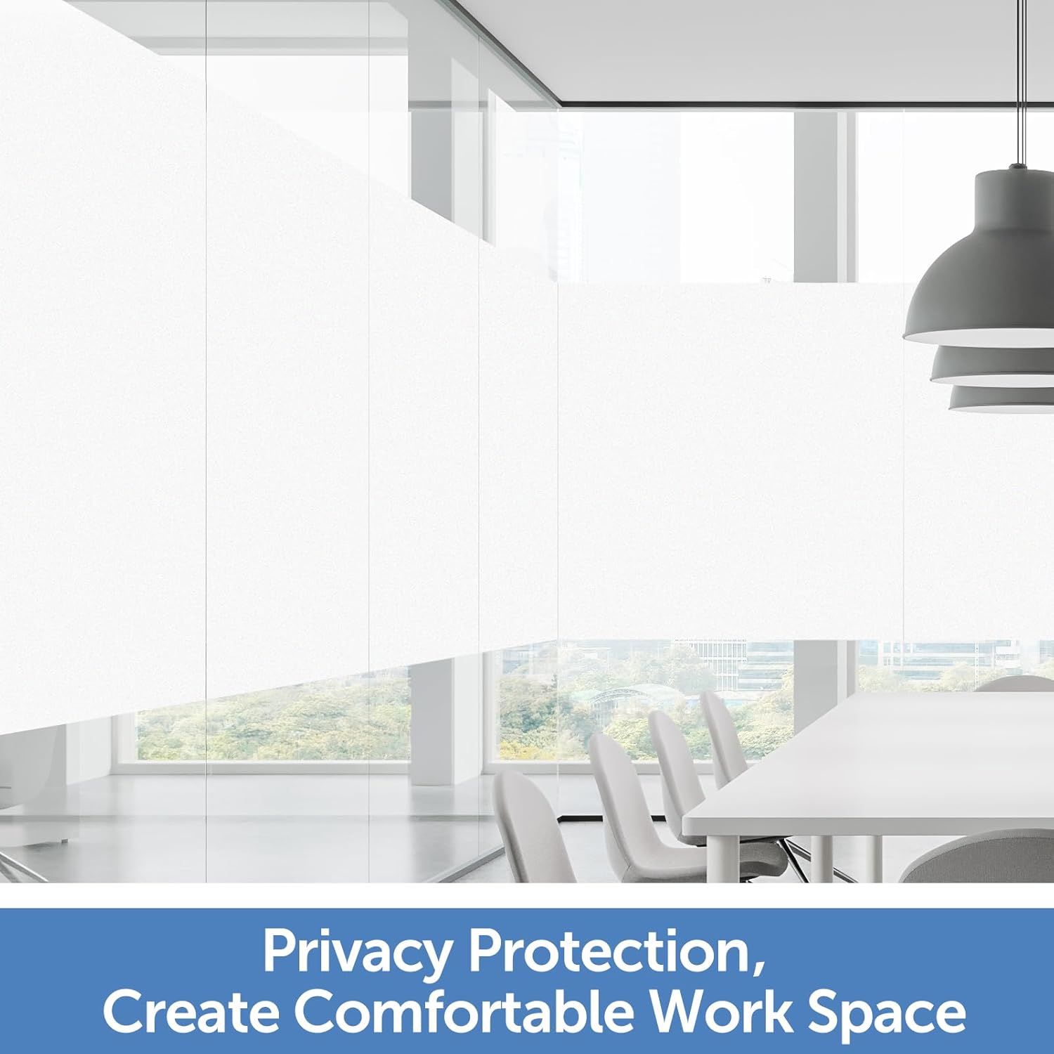 HIDBEA Frosted Window Privacy Film - Non Adhesive Static Cling Glass Stickers Sun UV Blocking Heat Control Door Covering Decals for Home Office(35.4 x 78.7 Inch, Frosted White)