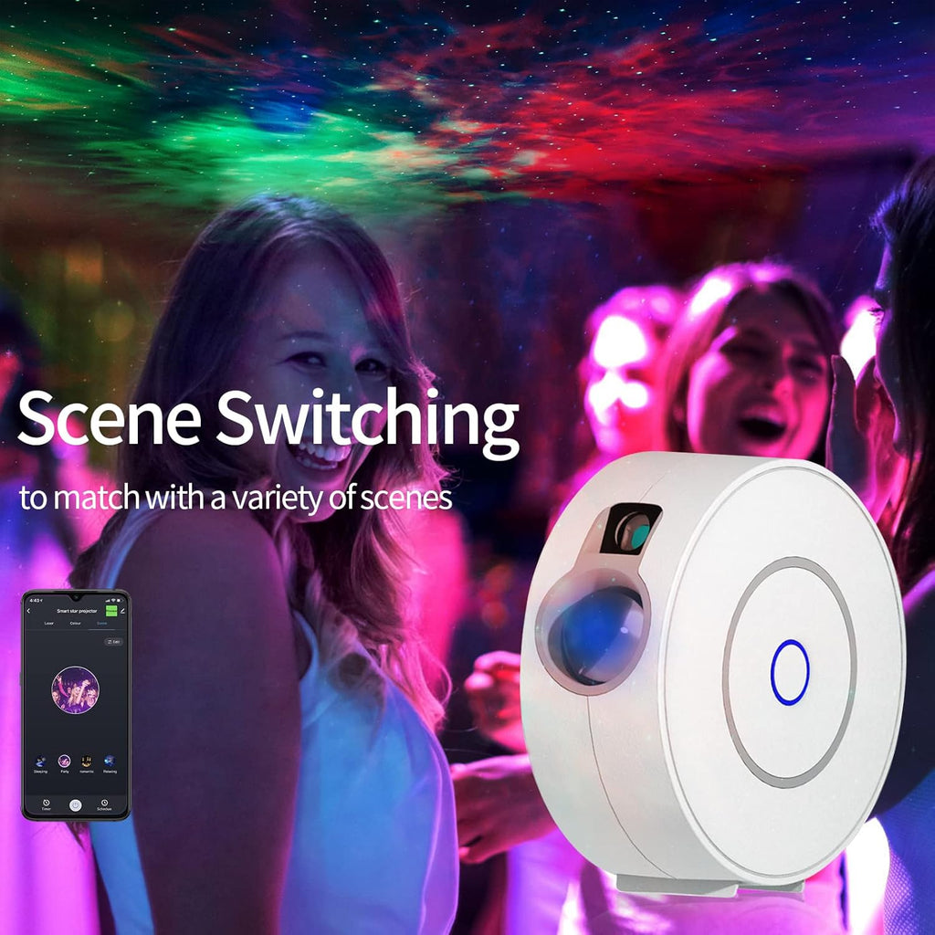 CHIGIH Smart Galaxy Star Projector,LED Starry Sky Night Light ,Nebula Ceiling Night Light App & Voice Controlled for Gaming Room,Bedroom,Home Theater,Camp Tent