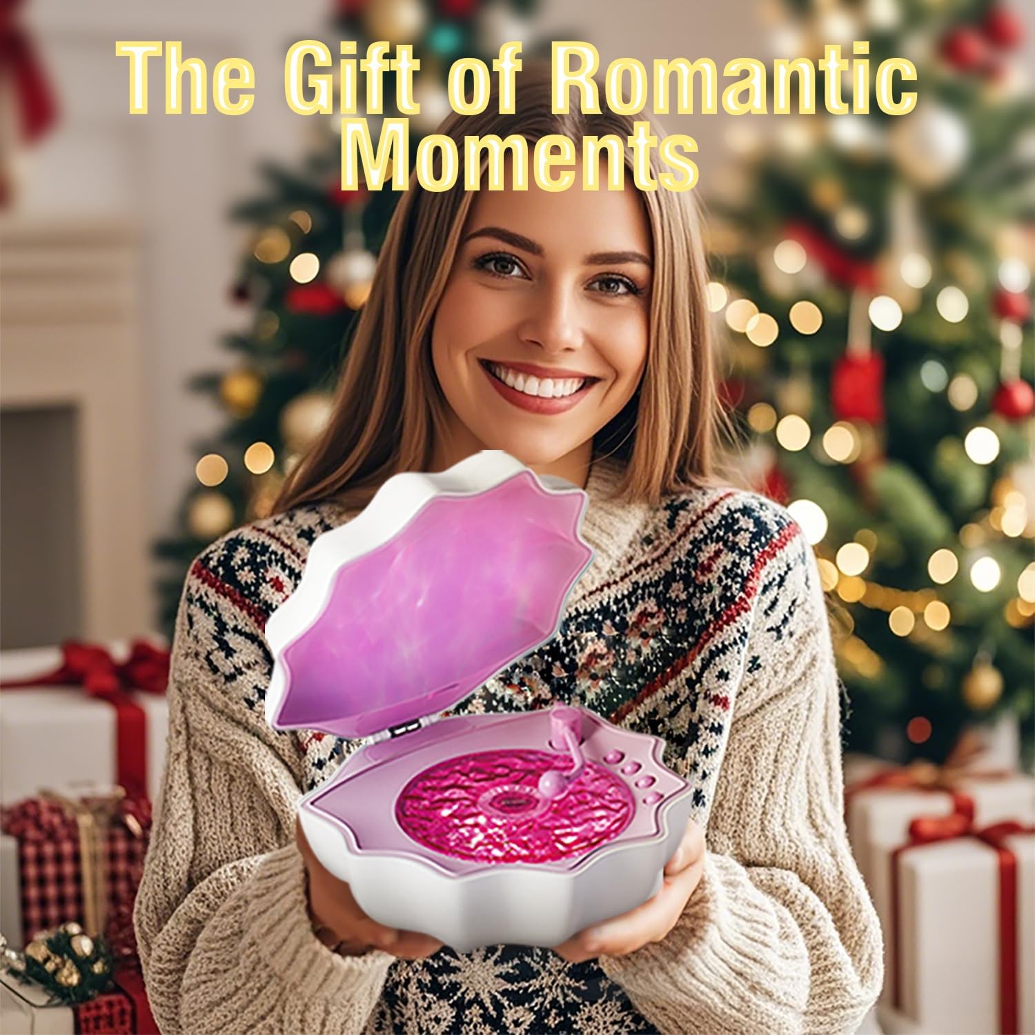 Northern Lights Projector, Night Light Projector for Bedroom Built-in Bluetooth Speaker, White Noise, Shell Night Light for Room Decor/Gift for Kids/Party/Music/Relaxation/Birthday (Purple)