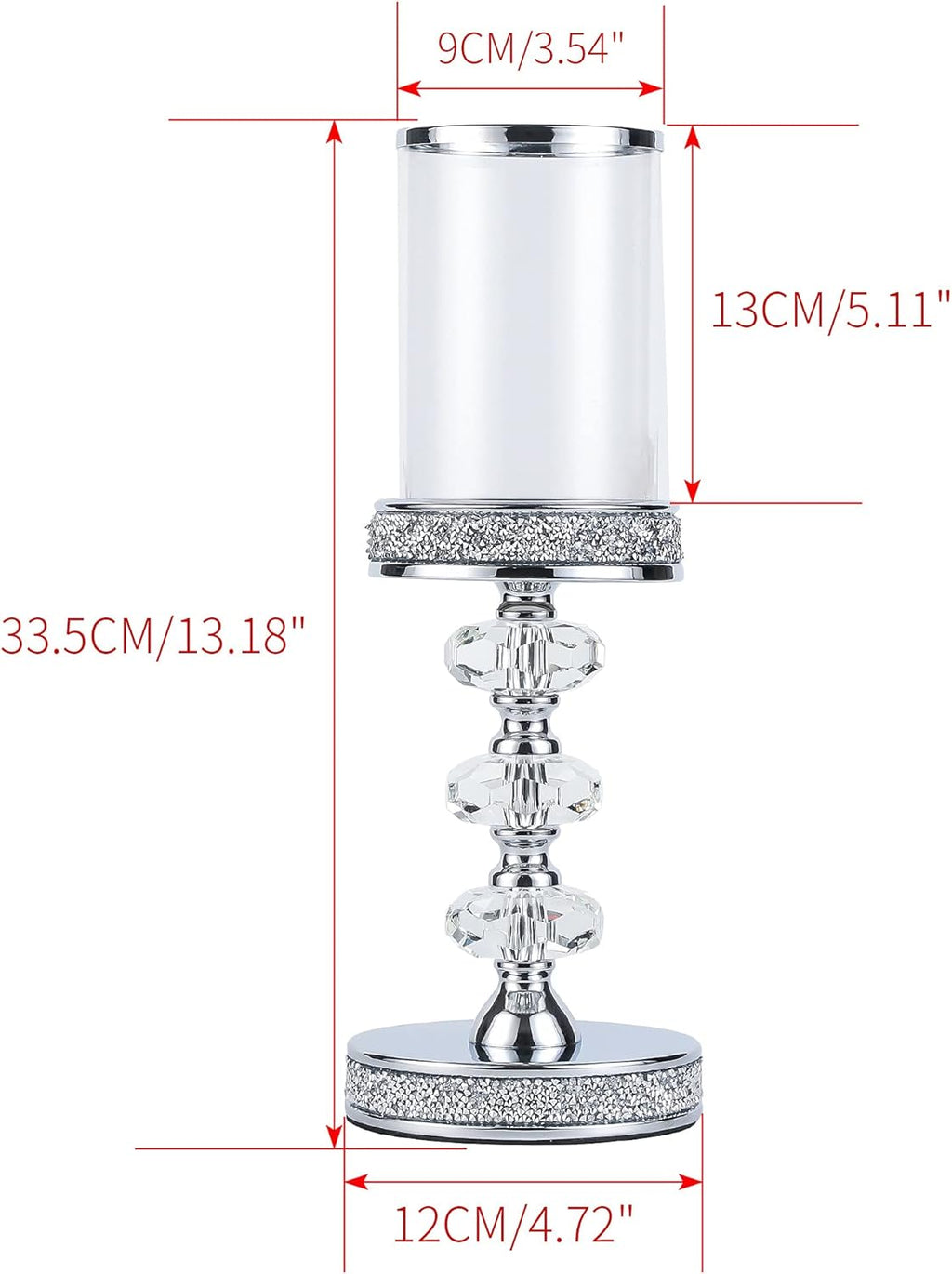 Candle Holder, Pillar Candle Holders, Crystal Candlesticks Holder for Wedding, Parties, Events, Chirstmas,Home Decor, Table Centerpieces CH048LD