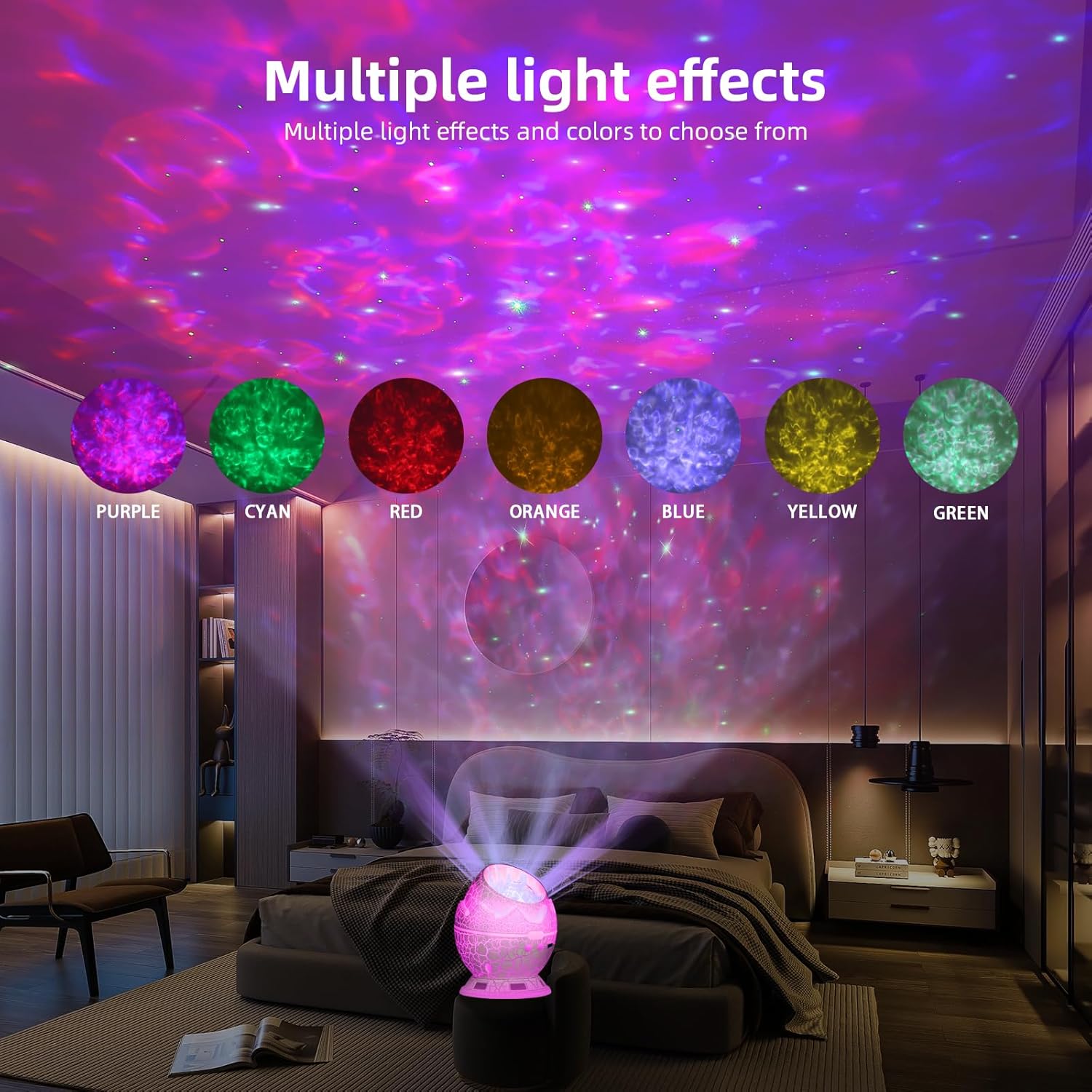 Dinosaur Egg Galaxy Star Projector Starry Night Light, 14 Colors Night Light for Kids Room, Nebula, Timer & Remote Control Best Gift & Adults Home Theater, Party, Living Room, Christmas Decor (White)