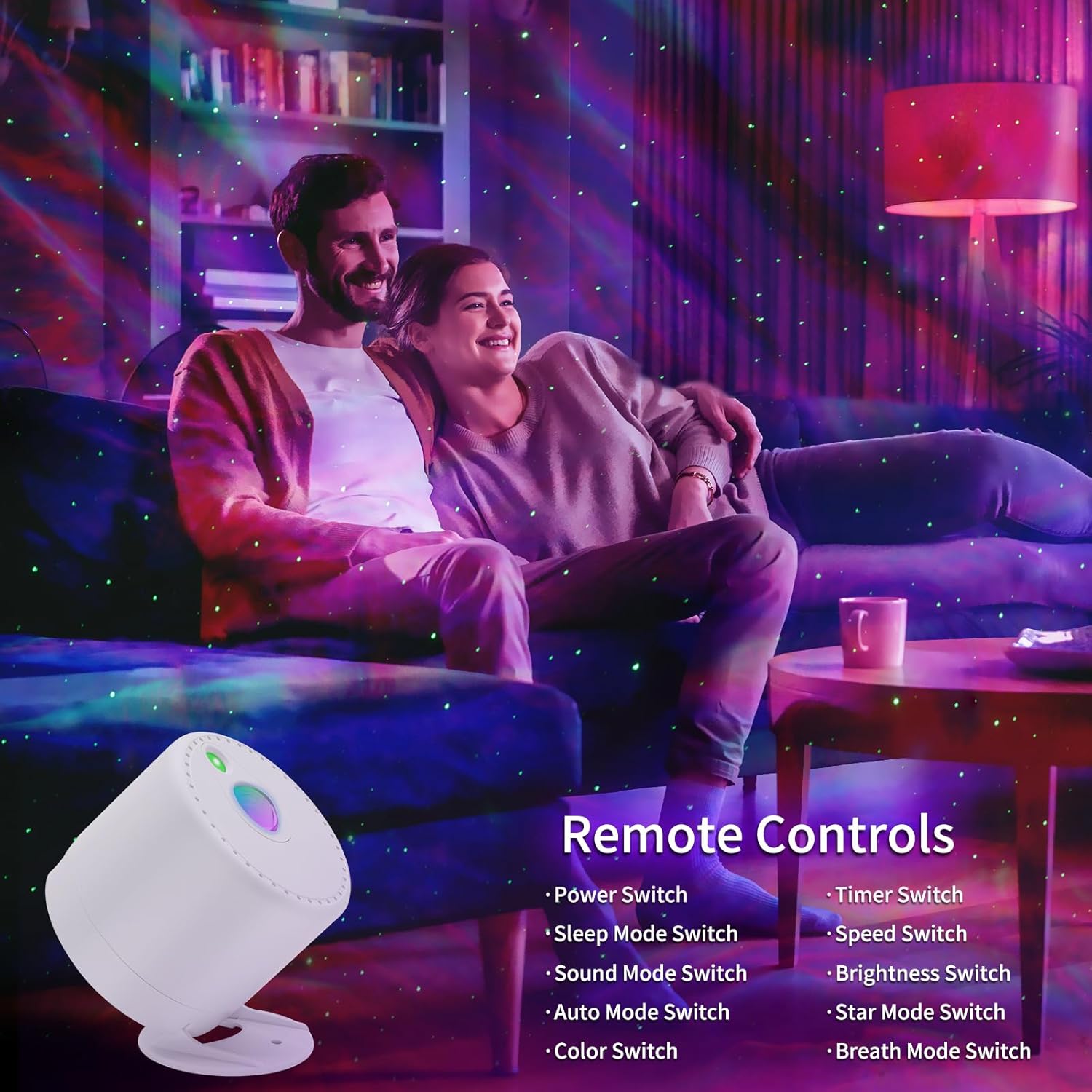 Galaxy Projector, Star Projector with Timer and Remote Control, Adjustable Color, Brightness, and Movement Speed, for Adults, Bedrooms, and Living Rooms Night Light Projector.