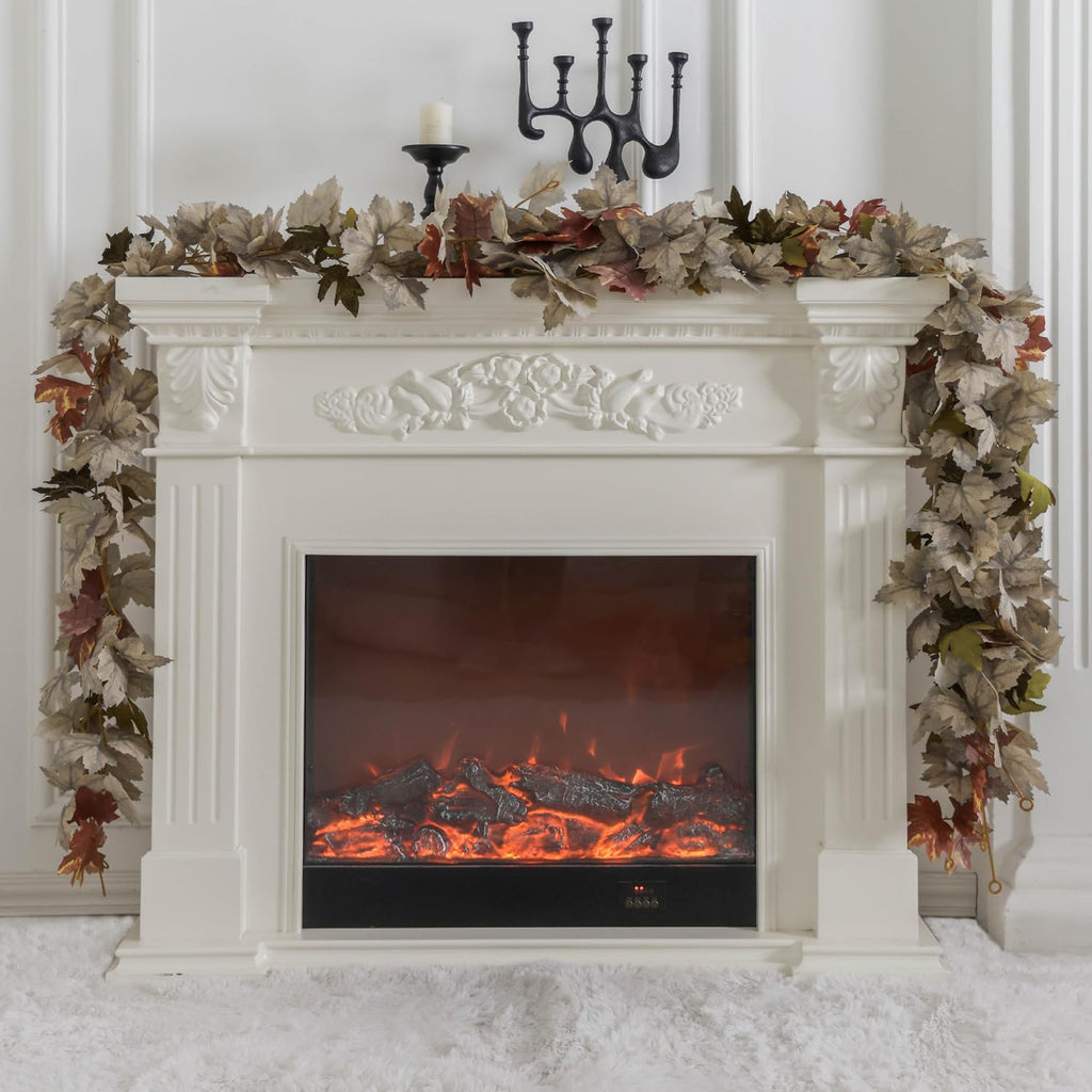 PARTY JOY 6PCS Leaf Garland, 5.6Ft Halloween Garland Artificial Maple Leaf Autumn Hanging Fall Vines Thanksgiving Decorations Fall Decor