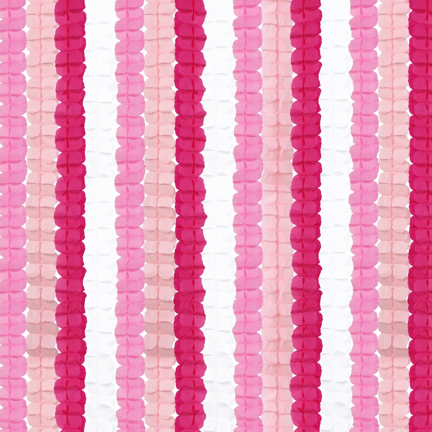 Rose-Red Pink-White Party-Decorations Streamers Garland - 157Ft Four-Leaf Clover Hanging Banner,Wedding Girl Birthday Baby Bridal Shower Engagement Bachelorette Decor Hugtmr