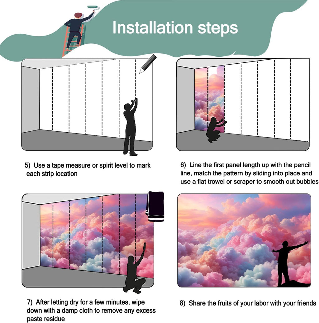 -Colorful Cloud Nursery Wallpaper XT23 M 140" x 91"