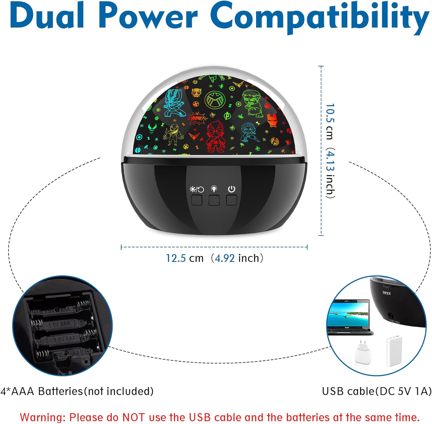 Superhero Night Light Projector for Boy,Kids Night Lights with Hulk and Star Theme,360 Degree Rotation,15 Mode Color Changing,Birthday Gift Toys