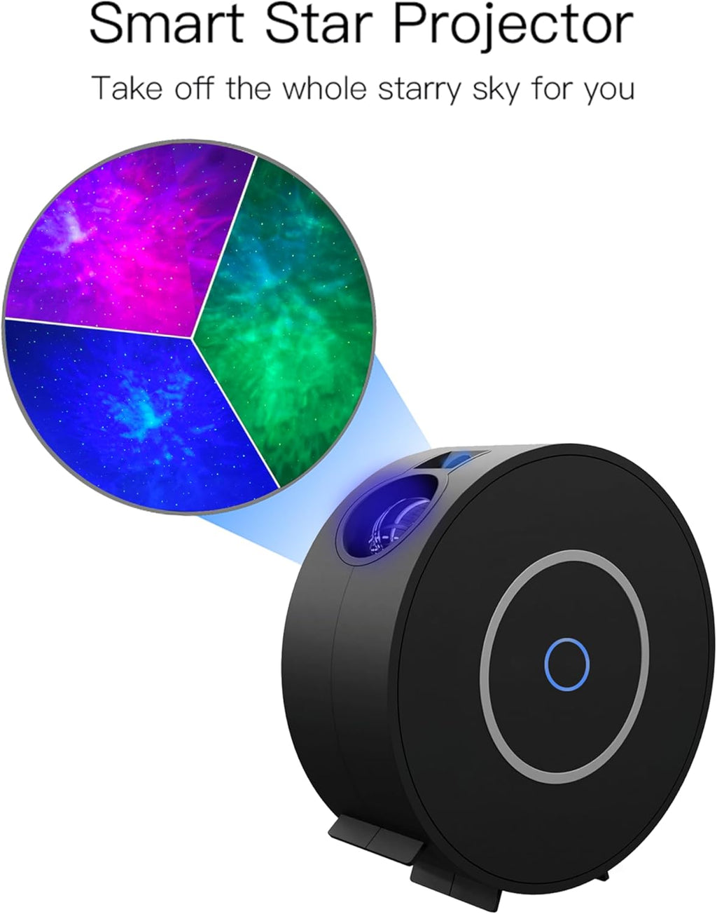 Star Projector, Galaxy Projector for Bedroom, Smart APP & Voice Control Galaxy lamp, Compatible with Alexa & Google Home, for Kids Adults Bedroom,Room Decor,Game Room,Party (Black Round)