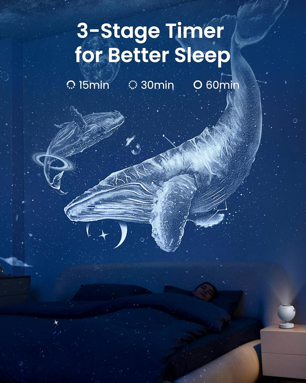 POCOCO Galaxy Star Projector for Bedroom with Replaceable Optical Film Discs, Home Planetarium Night Light Projector with High-Definition Soft Light for Relax, Study, and Meditate, Stress Relief Gifts