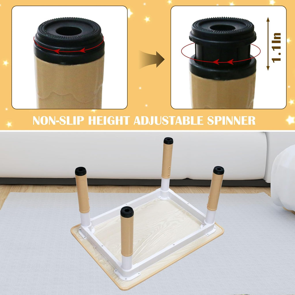 Kids Table and 4 Chairs Set with Graffiti Desktop, Toddler Furniture Set, Non-Slip, Table Children Study Desk, Dining Table, Height Adjustable Desk, Painting Desktop for Kids (31.5x23.6Inch)