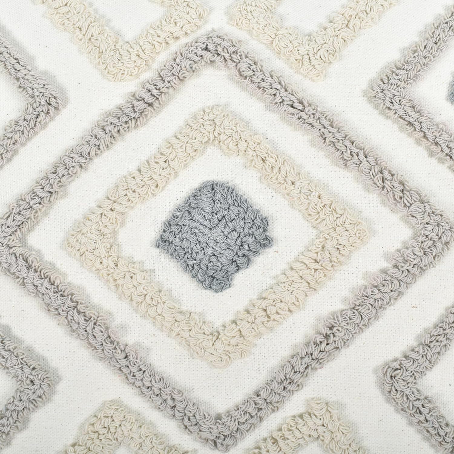 Boho Pillow Covers 20X20 Inch Boho Tufted Throw Pillow Covers Decorative Tassels Cushion Cover Farmhouse Pillow Case for Couch Sofa Bed Living Room Bedroom, Grey Netural