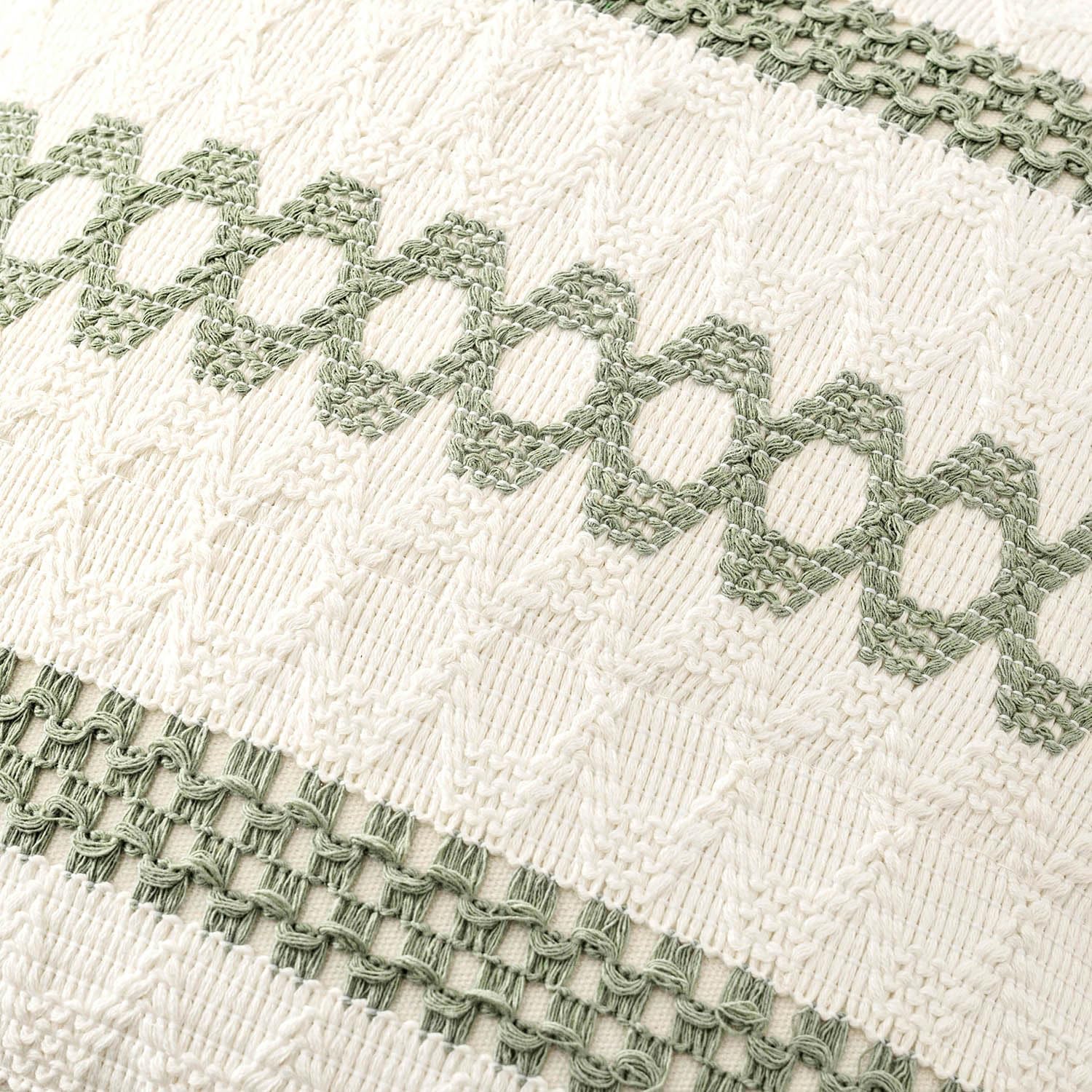 MIULEE Set of 2 Sage Green Boho Decorative Pillow Covers 22x22 Inch Farmhouse Rustic Couch Throw Pillows Modern Summer Cotton Cushion Covers Retro Cute Macrame Woven Home Decor for Bed Sofa Chair