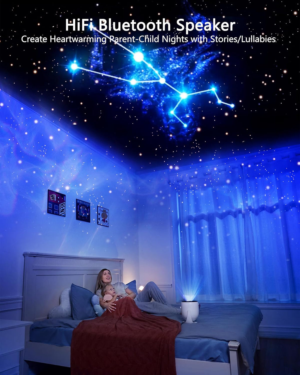 3D Galaxy Projector, Star Projector with 65 Dynamic Scenes, HD Planetarium Projector Night Light with Bluetooth Speaker for Room, Gift for Kids Adults, Relaxing Ambiance