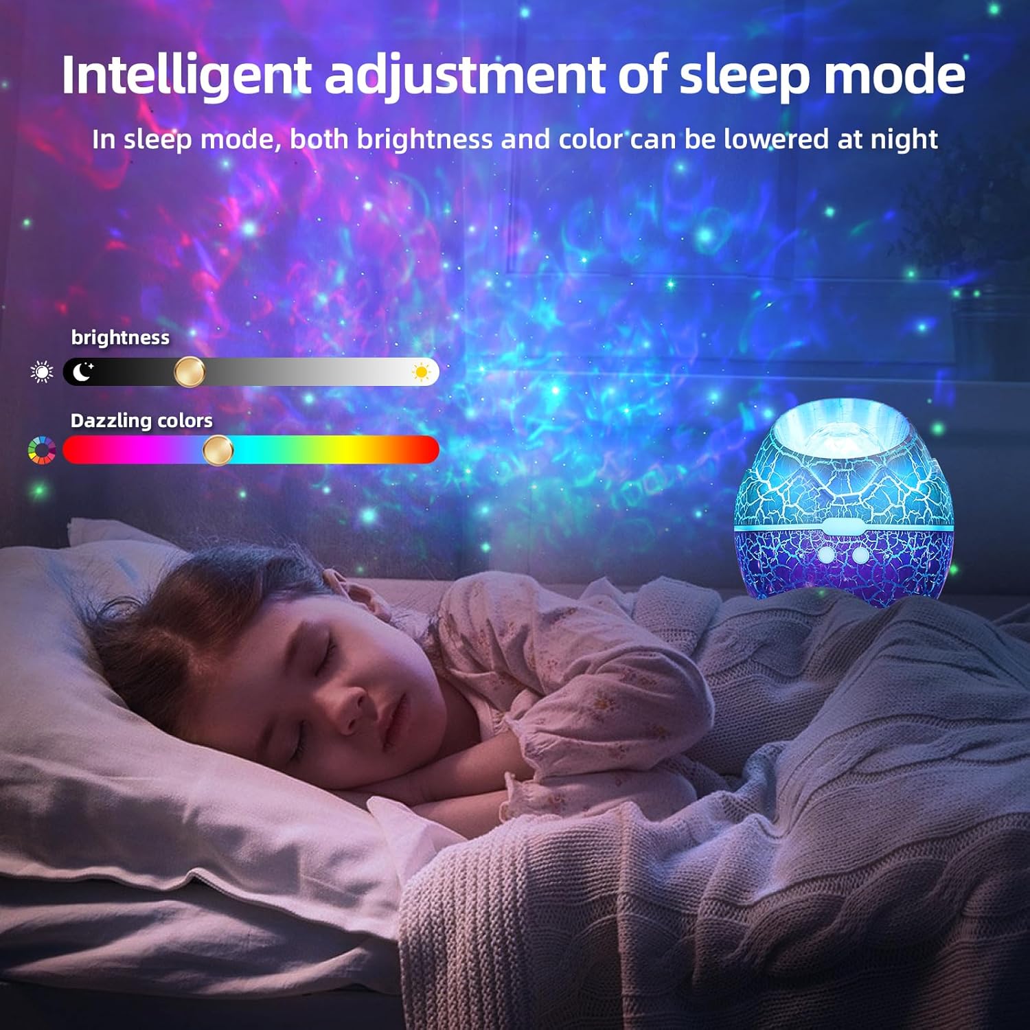 Dinosaur Egg Galaxy Star Projector Starry Night Light, 14 Colors Night Light for Kids Room, Nebula, Timer & Remote Control Best Gift & Adults Home Theater, Party, Living Room, Christmas Decor (White)