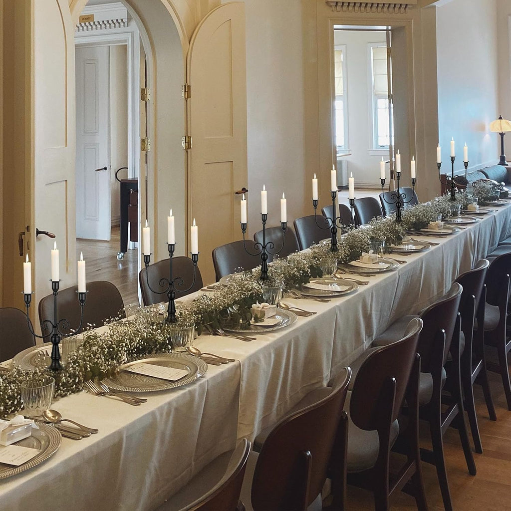 Sziqiqi Halloween Candle Holder Candelabra - Black Candle Stick Holders Pack of 2 Decorative Candleholders for Christmas Decoration