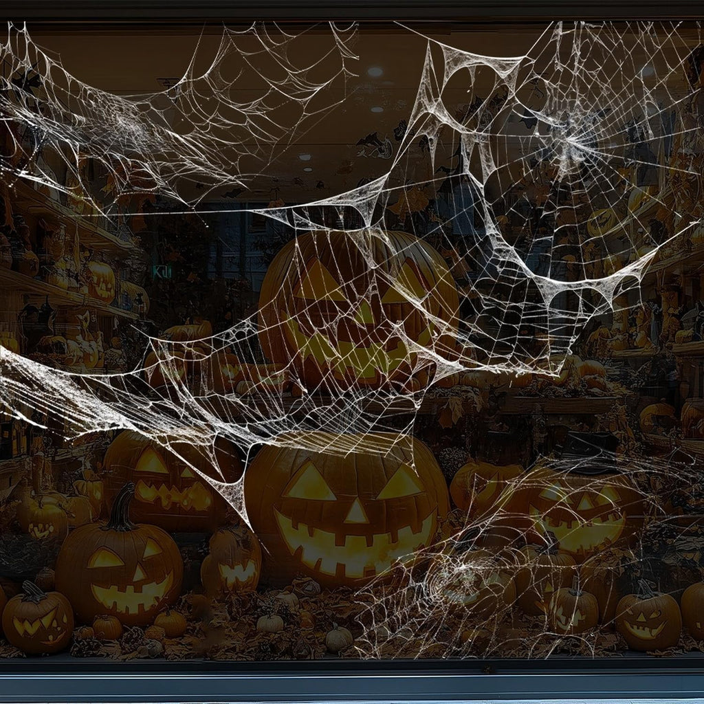 Halloween Window Clings for Glass Fall Static Cling Window Decals 1PCS Spider Web Autumn Reusable Window Stickers Home School Office Decorations