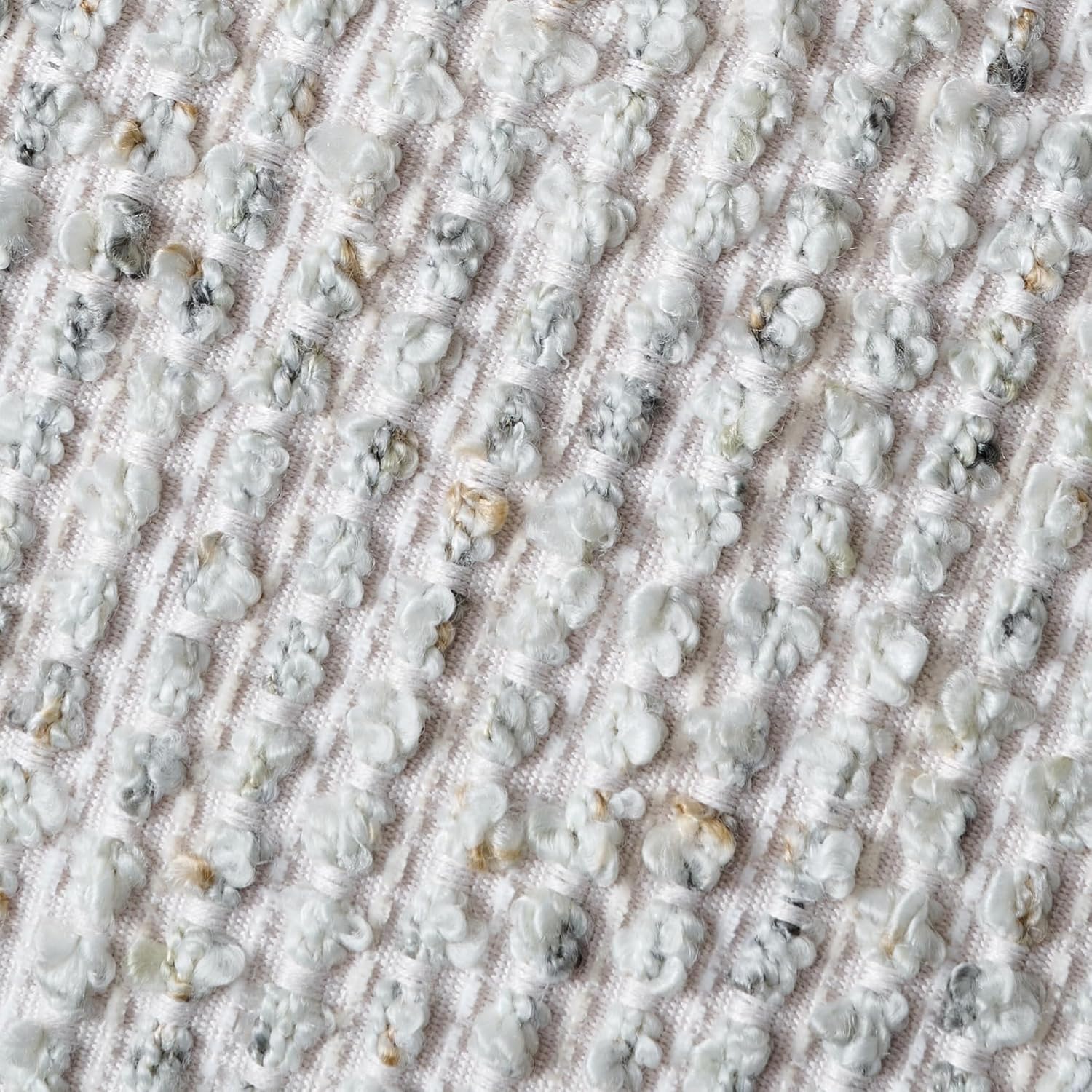 Striped Euro Sham Pillow Covers 26x26 Set of 2 Cream Grey Textured Boucle Chic Morden Boho Accent Farmhouse Square Decorative Couch Throw Pillow Covers for Home Decor Bed Sofa Living Room